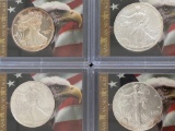 1 Lot of 4 Silver Eagles