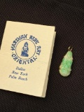 14K Gold And Apple Green Jade Pendant