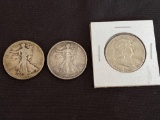 1 Lot of 3 Half Dollars