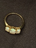 14K Gold 3 Opal Women's Ring