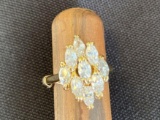 14K Yellow gold Ring Containing 8 Marquise CZ's