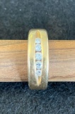 14k Yellow Gold Ring with 5 Small Diamonds