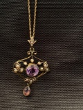 10K Pearl and Amethyst Pendant