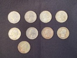 1 Lot of 9 Washington Quarters