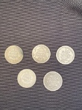 1 Lot of 5 Silver Dimes