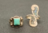 2 Mexican Silver Rings