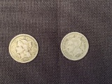 1 Lot of 2 - 3 Cent Silver Coins