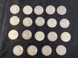 1 Lot of 19 Silver Half Dollars