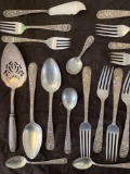 S. Kirk & Sons Sterling Silver Repousse Pattern Flatware- 66.53 Troy oz (includes stainless blades)