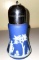 Antique Wedgwood Sugar Shaker, Dark Blue, Silver Plated Top