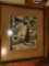 African Art Block Print, Signature Illegible, Framed and Matted Under Glass
