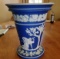 Large Wedgwood Vase - Dark Blue, with Flower Frog Insert