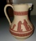 Wedgwood Jasper Ware Pitcher, Cherubs - Crimson and Cream