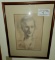 Charcoal portrait of Young Man, Unsigned, Matted and Framed