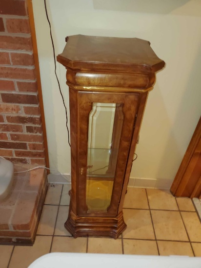 Lighted Pedestal Curio Cabinet, Lighted