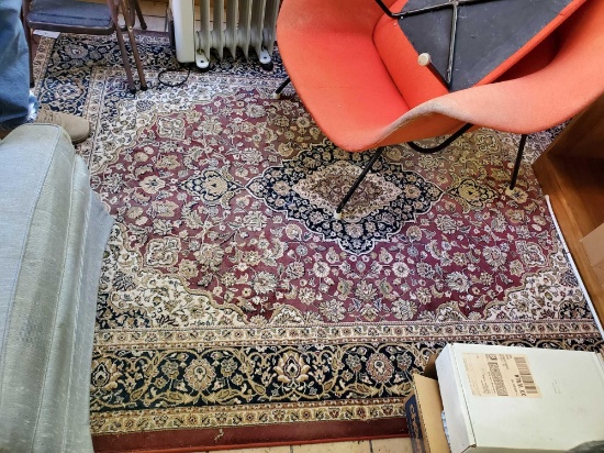 Oriental Style Rug, Burgundy -Navy-Cream
