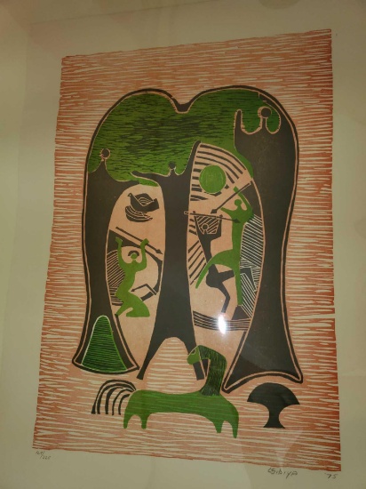 Lucky Sibiya Print, signed L. Sibiya '75, 169/225