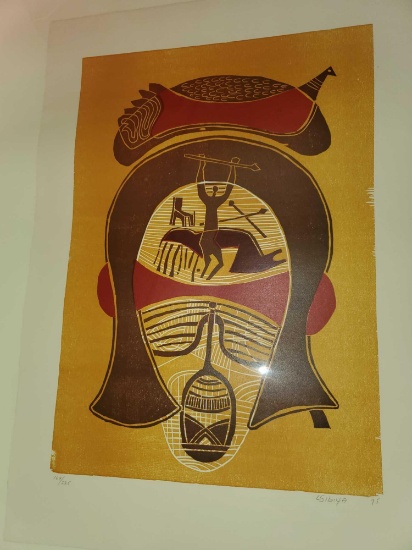Lucky Sibiya Print, signed L. Sibiya '75, 169/225