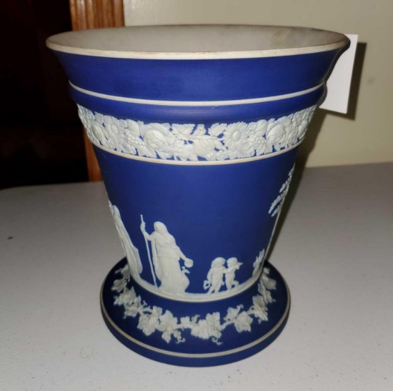 Wedgwood Jasper Ware Vase - Dark Blue