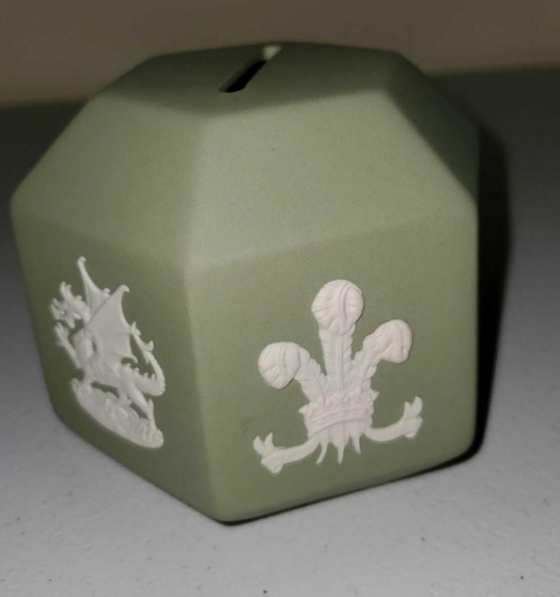 Wedgwood Jasper Ware Bank - Sage Green