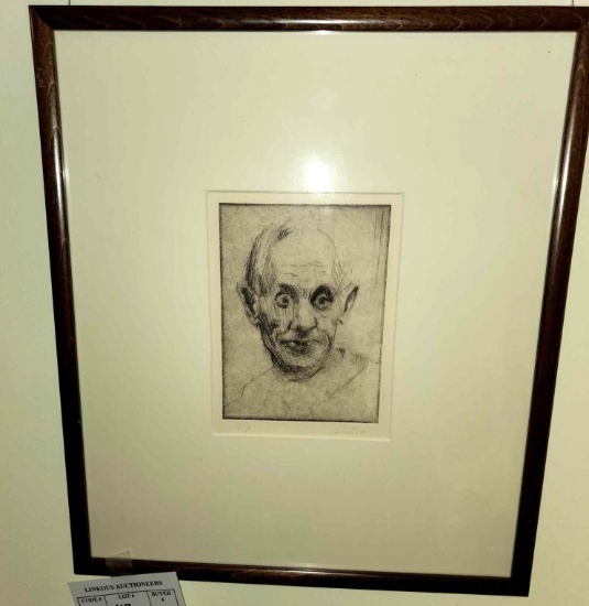 Hofbl Signed Original Drawing, Matted and Framed