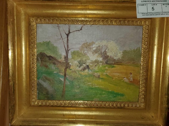 Oil on Board Landscape Scene, No Artist Signature Visible, Framed