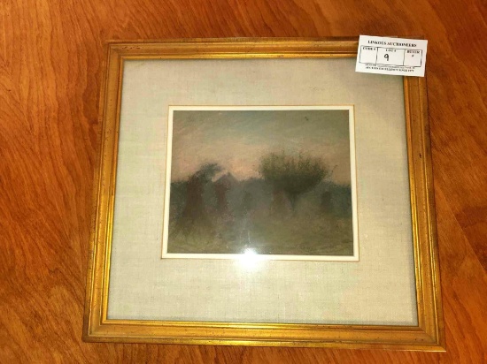 Landscape Painting, No Visible Artist Signature, Medium Unknown, Matted and Framed