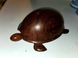 Carved Turtle with Hinged Lid and Removable Divided Insert