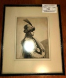 T.F.B.F. Etching, Matted and Framed Under Glass