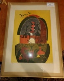 Print Signed by L. Sibiya '75, 169/225 Framed Under Glass