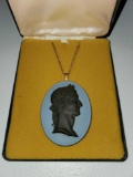 Wedgwood Necklace, Blue and Black
