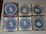 6 - Wedgwood Jasper Ware Blue Dishes