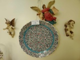 Large Round Plate and Cherubs and Angel, Handmade by Saim Kochan