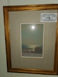 Pastel Landscape, Signed W.C., Framed and Matted Under Glass