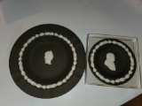 2 - Black Wedgwood Small Dishes