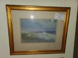 Pastel Landscape, Framed and Matted Under Glass, No Visible Signature