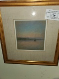 Pastel Landscape, Signed W.C., Framed and Matted Under Glass
