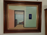 Oil on Canvas - Office, Framed, Signed d.lenmon'74