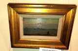 Landscape Oil Painting on Board, Matted and Framed, No Visible Artist Signature
