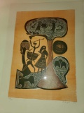 Lucky Sibiya African Print, Signed L. Sibiya '75, Unframed, 169/225