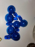 Lot of 6 Blue Stoppers, Hand Blown