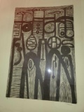 Costello African Print, Signed Costello '72, Unframed