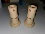 2 Wedgwood Jasper Ware Bamboo Coneware Candlestick