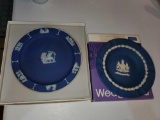 2 Wedgwood Dark Blue Plates