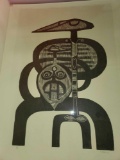 Costello African Art Print, IV/V, Signed Costello '72, Unframed