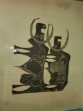 Costello African Art Print, IV/V, Signed Costello '72, Unframed