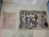 2 Figural Prints, Signed Dodson '64, 