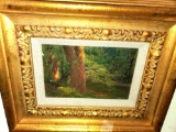 Landscape Oil Painting on Board, Matted and Framed, No Visible Signature