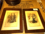 2 Modes de Paris, Journal Des Demoiselles #3898 & #3948, Framed and Matted Under Glass