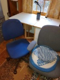 Sewing table and 2 office chairs